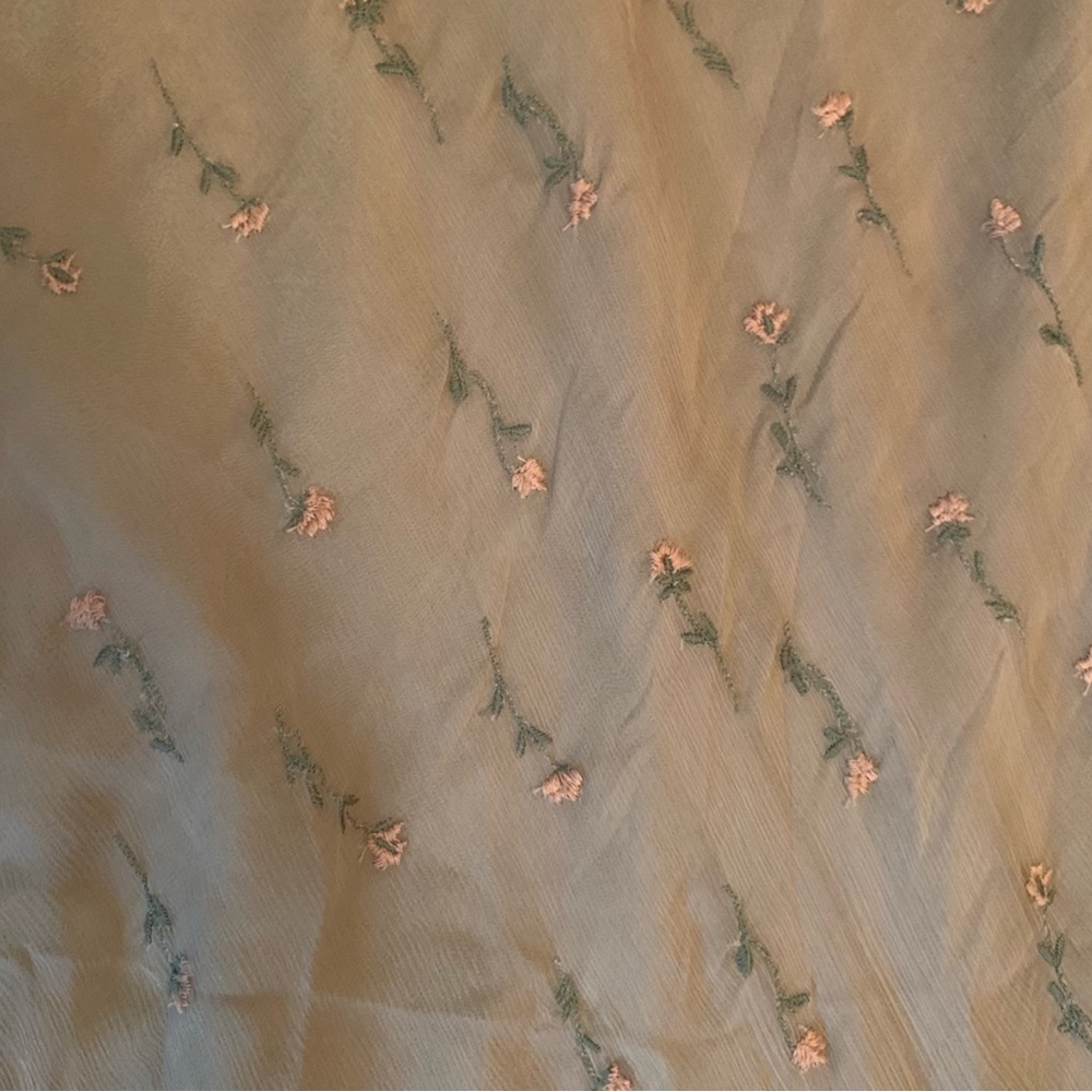 Vintage Y2K Zelda Silk Floral Embroidered Maxi Skirt Cottagecore Size 12 - Picture 3 of 7